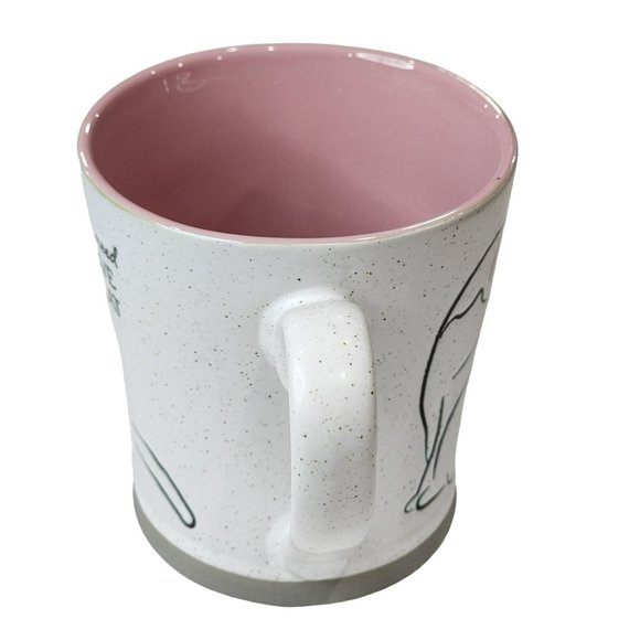 White And Pink Ceramic Cat Coffee Mug - All You Need Is Love And a Cat 16 Oz - Picture 5 of 16